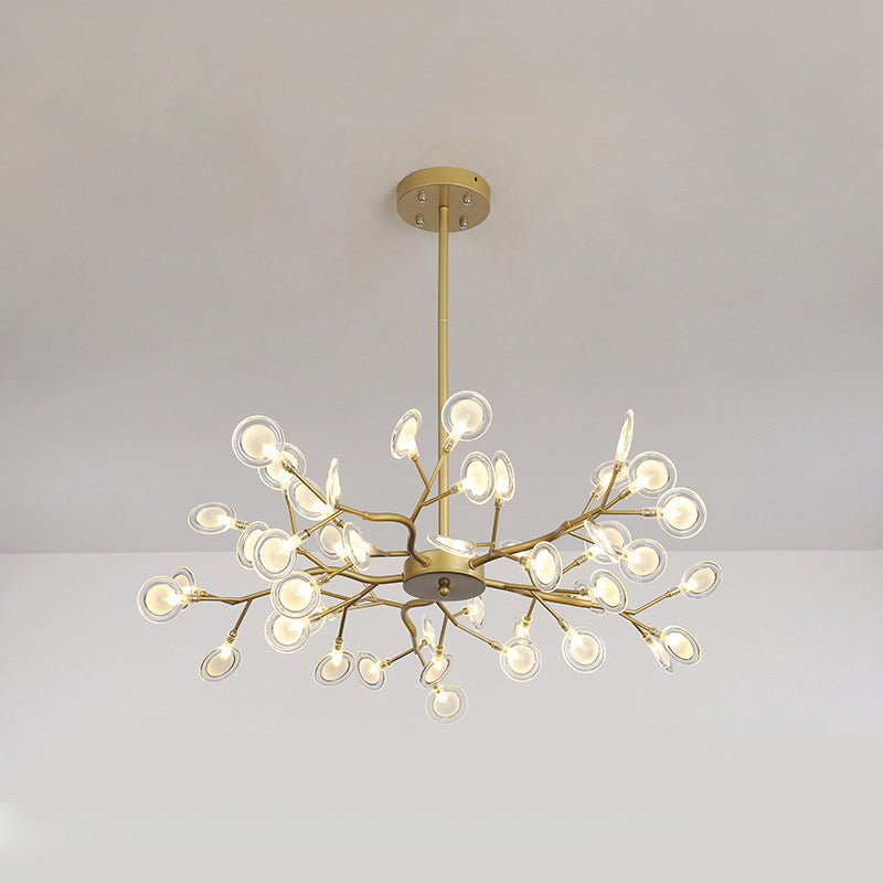 Modern Branch-Like Wireframe Chandelier Metal Living Room LED Hanging Light Fixture 45 Gold B Clearhalo 'Ceiling Lights' 'Chandeliers' 'Modern Chandeliers' 'Modern' Lighting' 2026204