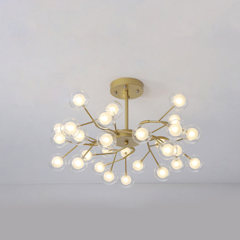Modern Branch-Like Wireframe Chandelier Metal Living Room LED Hanging Light Fixture 30 Gold A Clearhalo 'Ceiling Lights' 'Chandeliers' 'Modern Chandeliers' 'Modern' Lighting' 2026206