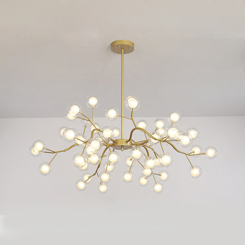 Modern Branch-Like Wireframe Chandelier Metal Living Room LED Hanging Light Fixture 54 Gold A Clearhalo 'Ceiling Lights' 'Chandeliers' 'Modern Chandeliers' 'Modern' Lighting' 2026208