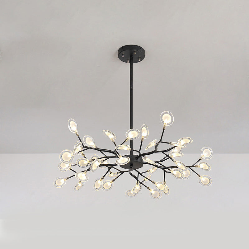 Modern Branch-Like Wireframe Chandelier Metal Living Room LED Hanging Light Fixture 45 Black B Clearhalo 'Ceiling Lights' 'Chandeliers' 'Modern Chandeliers' 'Modern' Lighting' 2026214