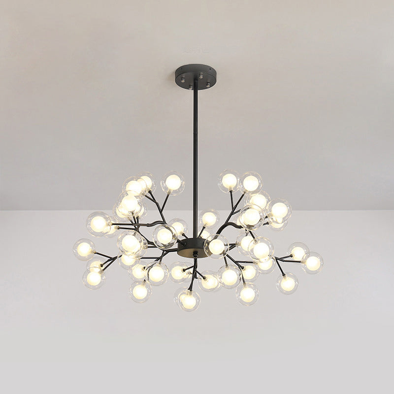Modern Branch-Like Wireframe Chandelier Metal Living Room LED Hanging Light Fixture 45 Black A Clearhalo 'Ceiling Lights' 'Chandeliers' 'Modern Chandeliers' 'Modern' Lighting' 2026217