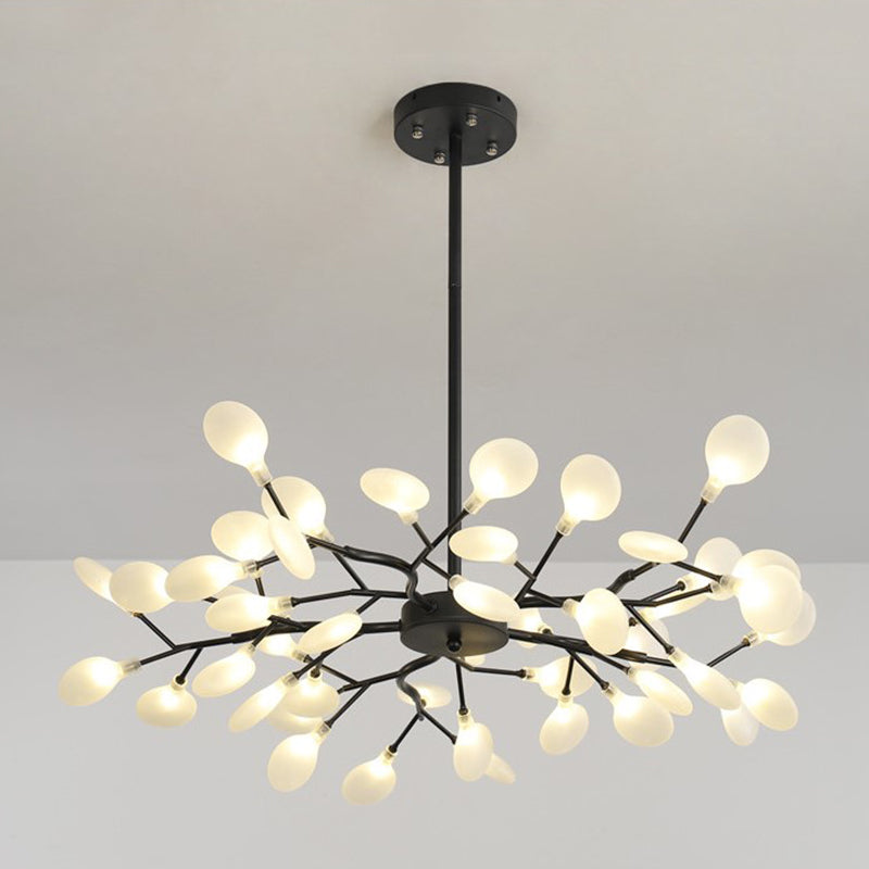 Metal Branch Wireframe Pendant Lamp Minimal LED Chandelier Lighting Fixture for Living Room Black B Clearhalo 'Ceiling Lights' 'Chandeliers' 'Modern Chandeliers' 'Modern' Lighting' 2026240