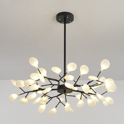 Metal Branch Wireframe Pendant Lamp Minimal LED Chandelier Lighting Fixture for Living Room Black B Clearhalo 'Ceiling Lights' 'Chandeliers' 'Modern Chandeliers' 'Modern' Lighting' 2026240