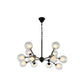 Clear and Frosted Glass Modo Drop Lamp Contemporary Black Chandelier Light Fixture Clearhalo 'Ceiling Lights' 'Chandeliers' 'Glass shade' 'Glass' 'Modern Chandeliers' 'Modern' Lighting' 2026244