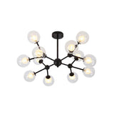 Clear and Frosted Glass Modo Drop Lamp Contemporary Black Chandelier Light Fixture Clearhalo 'Ceiling Lights' 'Chandeliers' 'Glass shade' 'Glass' 'Modern Chandeliers' 'Modern' Lighting' 2026245