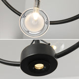 Circle Hanging Ceiling Light Modern Metal 9 Bulbs Corridor Chandelier Lighting with Firefly Design Clearhalo 'Ceiling Lights' 'Chandeliers' 'Modern Chandeliers' 'Modern' Lighting' 2026288