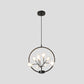Circle Hanging Ceiling Light Modern Metal 9 Bulbs Corridor Chandelier Lighting with Firefly Design Black B Clearhalo 'Ceiling Lights' 'Chandeliers' 'Modern Chandeliers' 'Modern' Lighting' 2026290