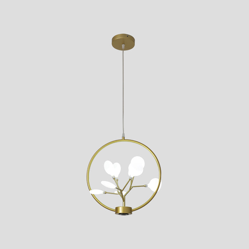 Circle Hanging Ceiling Light Modern Metal 9 Bulbs Corridor Chandelier Lighting with Firefly Design Clearhalo 'Ceiling Lights' 'Chandeliers' 'Modern Chandeliers' 'Modern' Lighting' 2026293
