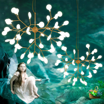 Acrylic Firefly Suspension Lighting Modern Style LED Chandelier Lamp in Gold for Kitchen Gold Clearhalo 'Ceiling Lights' 'Chandeliers' 'Modern Chandeliers' 'Modern' Lighting' 2026302