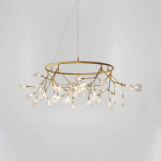 Ring Dining Room Chandelier Lighting Metal LED Modernist Hanging Pendant Light Clearhalo 'Ceiling Lights' 'Chandeliers' 'Glass shade' 'Glass' 'Island Lights' 'Modern Chandeliers' 'Modern' Lighting' 2026309