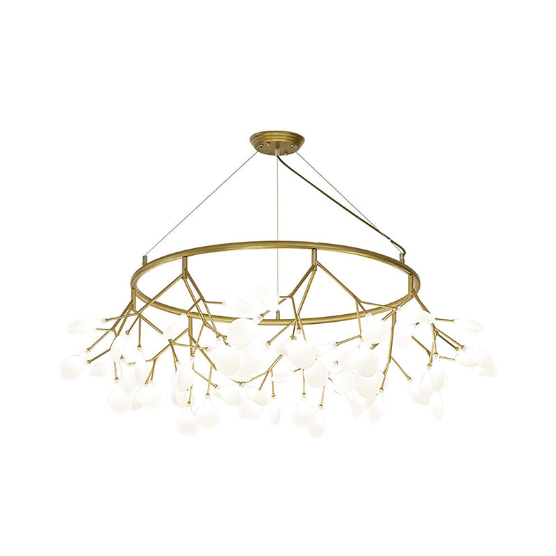 Ring Dining Room Chandelier Lighting Metal LED Modernist Hanging Pendant Light Clearhalo 'Ceiling Lights' 'Chandeliers' 'Glass shade' 'Glass' 'Island Lights' 'Modern Chandeliers' 'Modern' Lighting' 2026310