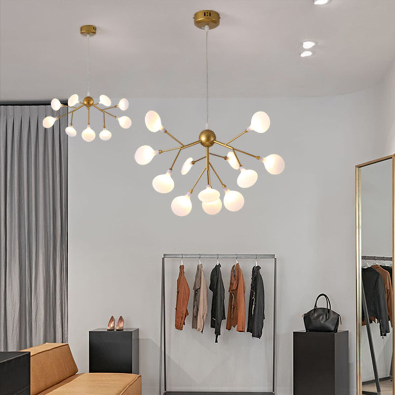 Firefly Chandelier Light Fixture Minimalist LED Acrylic Suspension Lighting for Clothing Shop 12 Gold Clearhalo 'Ceiling Lights' 'Chandeliers' Lighting' options 2026336_de1f45e2-4299-4c17-97cd-a14621fa7cfd