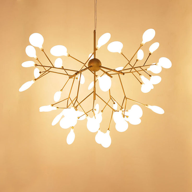 LED Branch Acrylic Chandelier Light Fixture Contemporary Pendant Lighting for Living Room 45.0 Dorado Clearhalo 'Iluminación' 'Lámparas de Araña' 'Lámparas de Techo' 'Modern Chandeliers' 'Modern' Hogar' 2026342