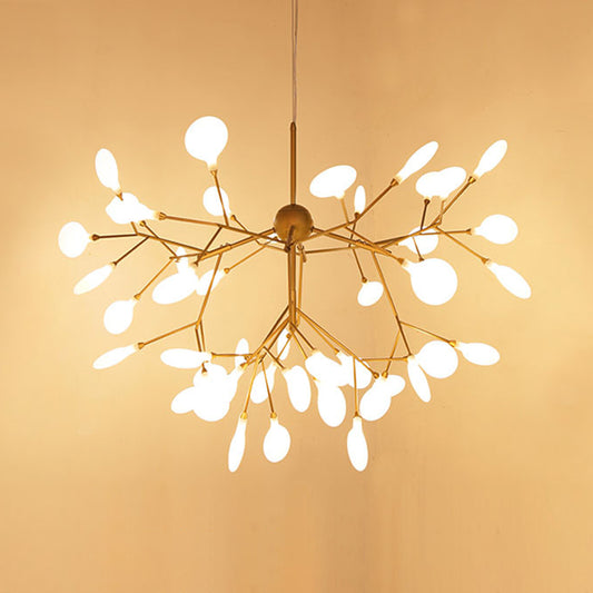 LED Branch Acrylic Chandelier Light Fixture Contemporary Pendant Lighting for Living Room 36.0 Dorado Clearhalo 'Iluminación' 'Lámparas de Araña' 'Lámparas de Techo' 'Modern Chandeliers' 'Modern' Hogar' 2026343