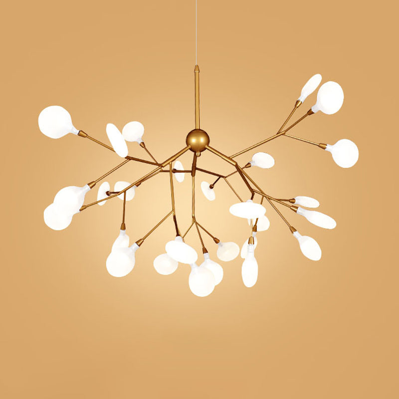 LED Branch Acrylic Chandelier Light Fixture Contemporary Pendant Lighting for Living Room 27.0 Dorado Clearhalo 'Iluminación' 'Lámparas de Araña' 'Lámparas de Techo' 'Modern Chandeliers' 'Modern' Hogar' 2026344