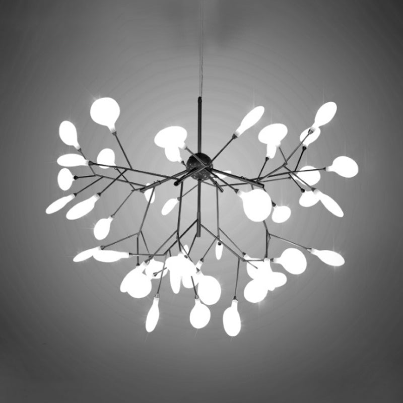 LED Branch Acrylic Chandelier Light Fixture Contemporary Pendant Lighting for Living Room 63.0 Negro Clearhalo 'Iluminación' 'Lámparas de Araña' 'Lámparas de Techo' 'Modern Chandeliers' 'Modern' Hogar' 2026349