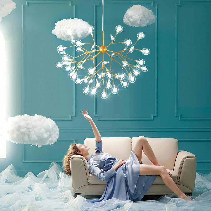 Simplicity Leaf Chandelier Lamp Acrylic Living Room LED Drop Pendant with Branch-Like Wireframe Clearhalo 'Ceiling Lights' 'Chandeliers' 'Modern Chandeliers' 'Modern' Lighting' 2026357