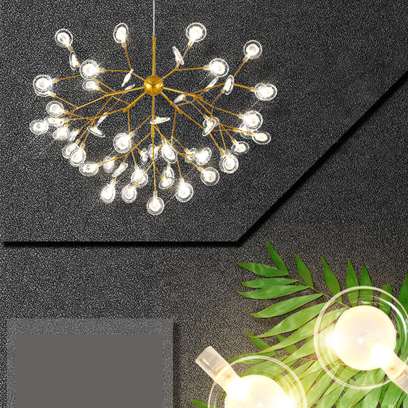 Simplicity Leaf Chandelier Lamp Acrylic Living Room LED Drop Pendant with Branch-Like Wireframe Clearhalo 'Ceiling Lights' 'Chandeliers' 'Modern Chandeliers' 'Modern' Lighting' 2026358