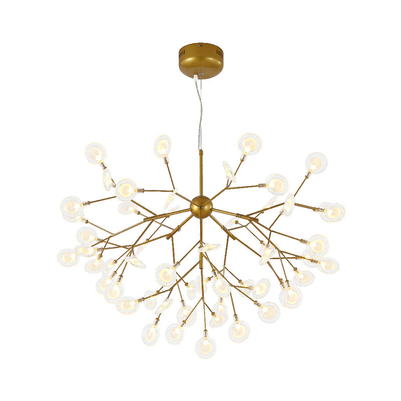 Simplicity Leaf Chandelier Lamp Acrylic Living Room LED Drop Pendant with Branch-Like Wireframe Clearhalo 'Ceiling Lights' 'Chandeliers' 'Modern Chandeliers' 'Modern' Lighting' 2026359