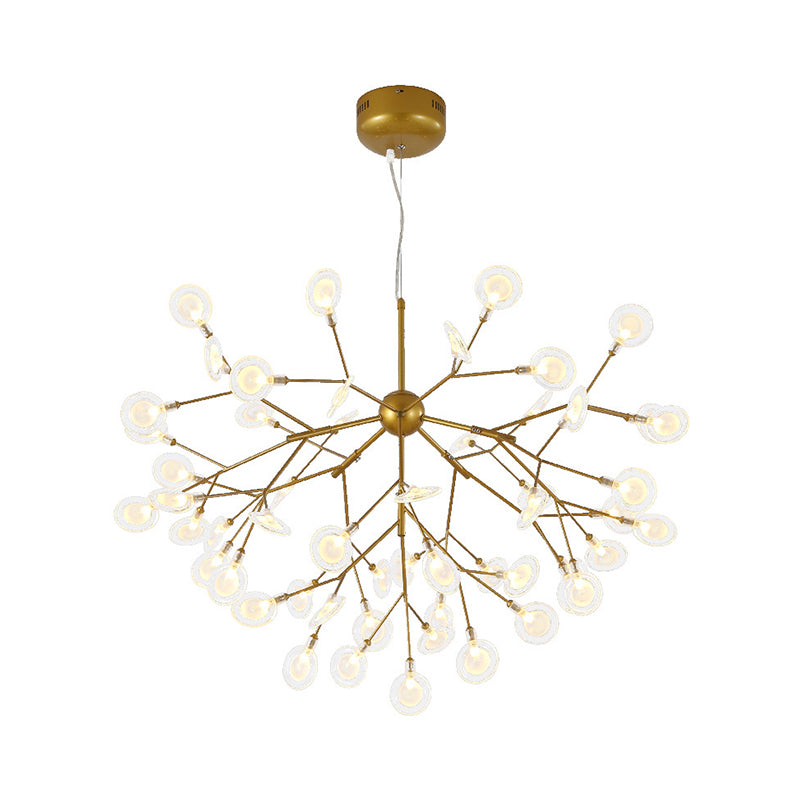 Simplicity Leaf Chandelier Lamp Acrylic Living Room LED Drop Pendant with Branch-Like Wireframe Clearhalo 'Ceiling Lights' 'Chandeliers' 'Modern Chandeliers' 'Modern' Lighting' 2026359