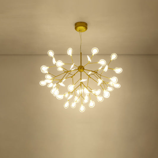 Simplicity Leaf Chandelier Lamp Acrylic Living Room LED Drop Pendant with Branch-Like Wireframe Clearhalo 'Ceiling Lights' 'Chandeliers' 'Modern Chandeliers' 'Modern' Lighting' 2026360