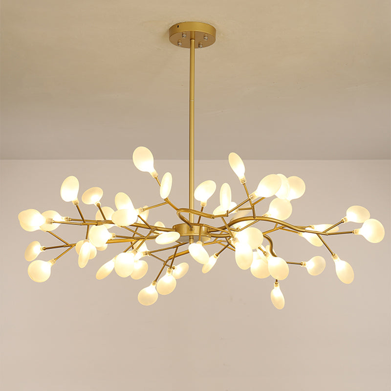 Starburst Chandelier Lighting Simple Metallic Living Room LED Pendulum Light Clearhalo 'Ceiling Lights' 'Chandeliers' 'Modern Chandeliers' 'Modern' Lighting' 2026375