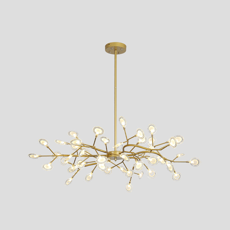 Starburst Chandelier Lighting Simple Metallic Living Room LED Pendulum Light Clearhalo 'Ceiling Lights' 'Chandeliers' 'Modern Chandeliers' 'Modern' Lighting' 2026376