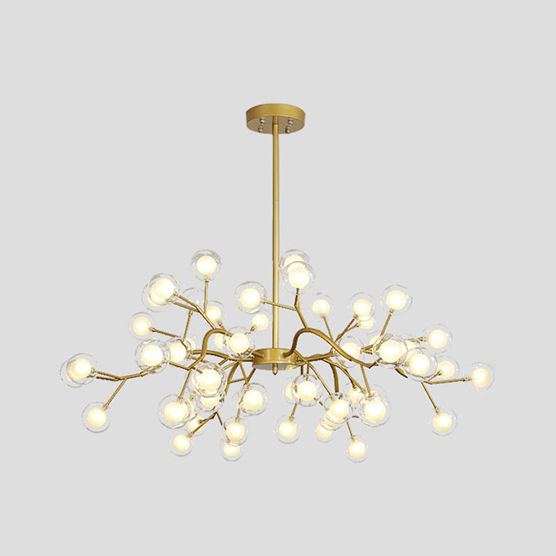 Starburst Chandelier Lighting Simple Metallic Living Room LED Pendulum Light 54 Gold B Clearhalo 'Ceiling Lights' 'Chandeliers' 'Modern Chandeliers' 'Modern' Lighting' 2026379