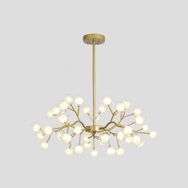 Starburst Chandelier Lighting Simple Metallic Living Room LED Pendulum Light 45 Gold B Clearhalo 'Ceiling Lights' 'Chandeliers' 'Modern Chandeliers' 'Modern' Lighting' 2026380