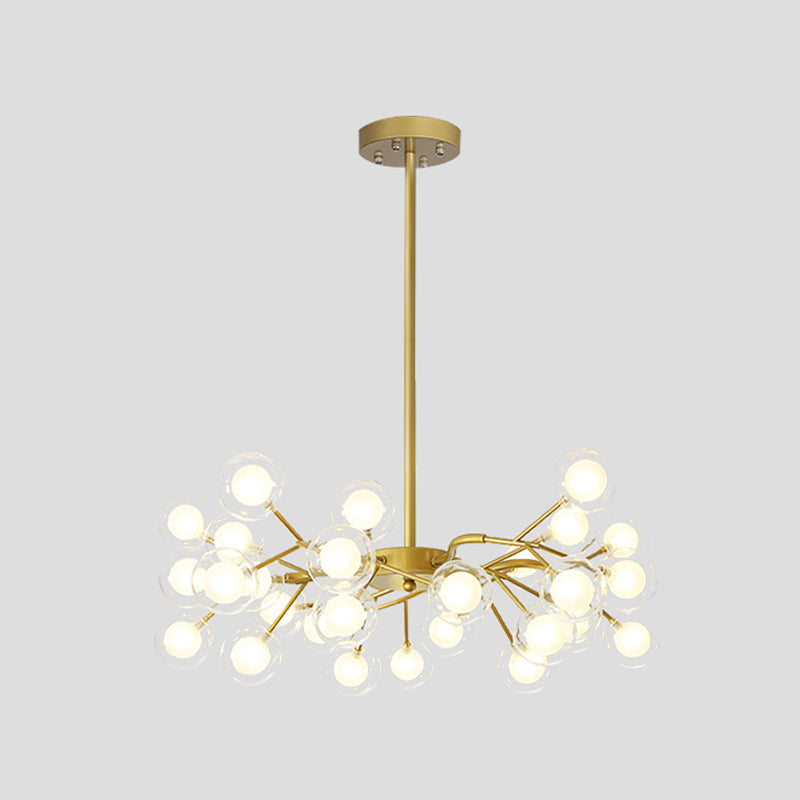 Starburst Chandelier Lighting Simple Metallic Living Room LED Pendulum Light 30 Gold B Clearhalo 'Ceiling Lights' 'Chandeliers' 'Modern Chandeliers' 'Modern' Lighting' 2026381