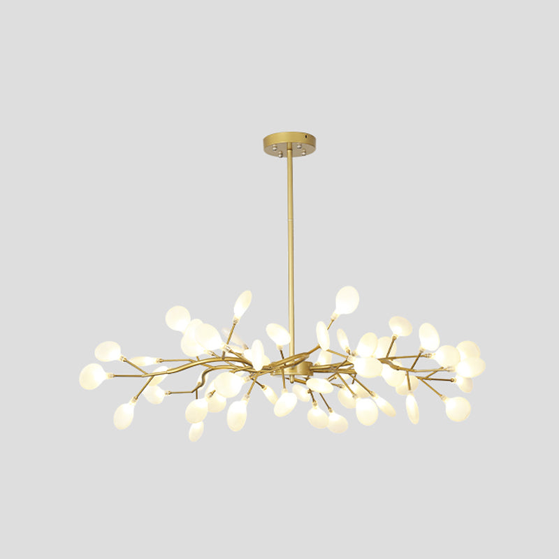 Starburst Chandelier Lighting Simple Metallic Living Room LED Pendulum Light 54 Gold A Clearhalo 'Ceiling Lights' 'Chandeliers' 'Modern Chandeliers' 'Modern' Lighting' 2026382