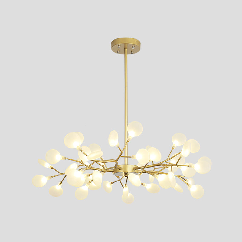 Starburst Chandelier Lighting Simple Metallic Living Room LED Pendulum Light 45 Gold A Clearhalo 'Ceiling Lights' 'Chandeliers' 'Modern Chandeliers' 'Modern' Lighting' 2026383