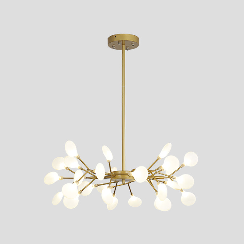 Starburst Chandelier Lighting Simple Metallic Living Room LED Pendulum Light 30 Gold A Clearhalo 'Ceiling Lights' 'Chandeliers' 'Modern Chandeliers' 'Modern' Lighting' 2026384