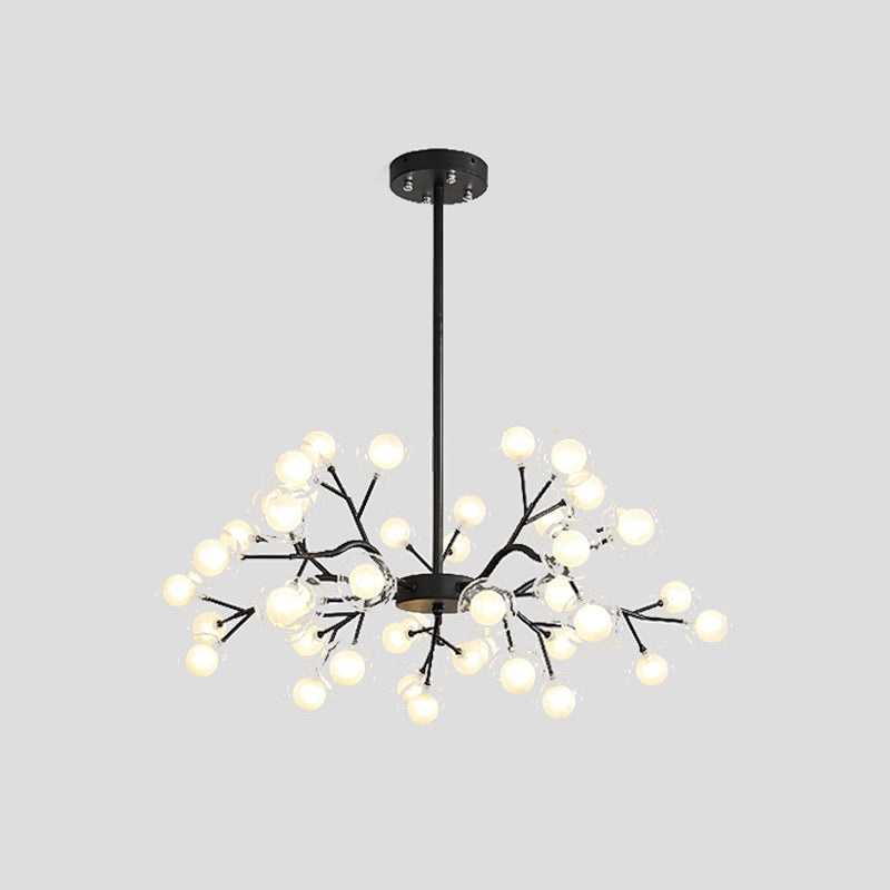 Starburst Chandelier Lighting Simple Metallic Living Room LED Pendulum Light 45 Black B Clearhalo 'Ceiling Lights' 'Chandeliers' 'Modern Chandeliers' 'Modern' Lighting' 2026389