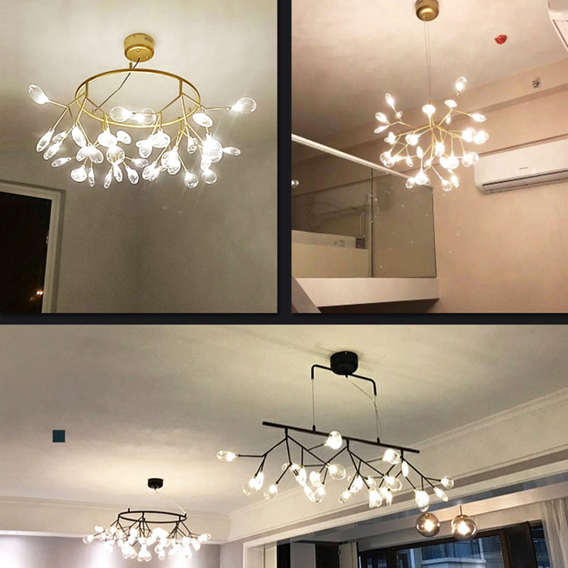 Twig Living Room Pendant Lamp Metallic LED Minimalistic Chandelier Lighting Fixture Clearhalo 'Ceiling Lights' 'Chandeliers' 'Modern Chandeliers' 'Modern' Lighting' 2026395