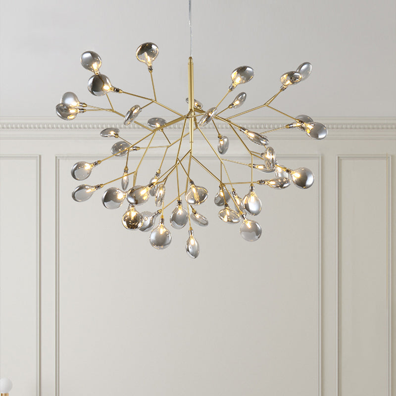 Twig Living Room Pendant Lamp Metallic LED Minimalistic Chandelier Lighting Fixture Clearhalo 'Ceiling Lights' 'Chandeliers' 'Modern Chandeliers' 'Modern' Lighting' 2026398