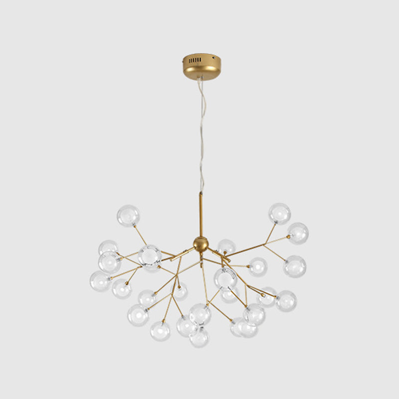 Gold Sputnik Chandelier Light Fixture Modern LED Metal Hanging Pendant for Dining Room 27 Gold Bubble Clearhalo 'Ceiling Lights' 'Chandeliers' 'Modern Chandeliers' 'Modern' Lighting' 2026413