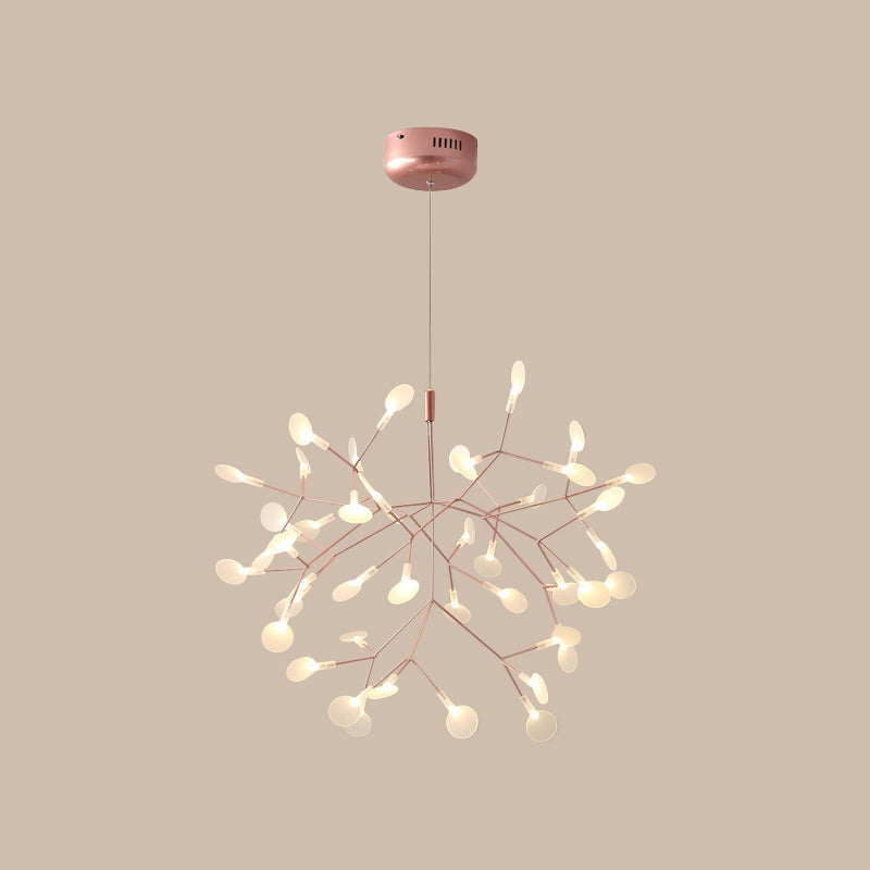 Acrylic Tree Branch Hanging Pendant Light Simple LED Ceiling Chandelier in Rose Gold 63 Rose Gold Clearhalo 'Ceiling Lights' 'Chandeliers' 'Modern Chandeliers' 'Modern' Lighting' 2026450