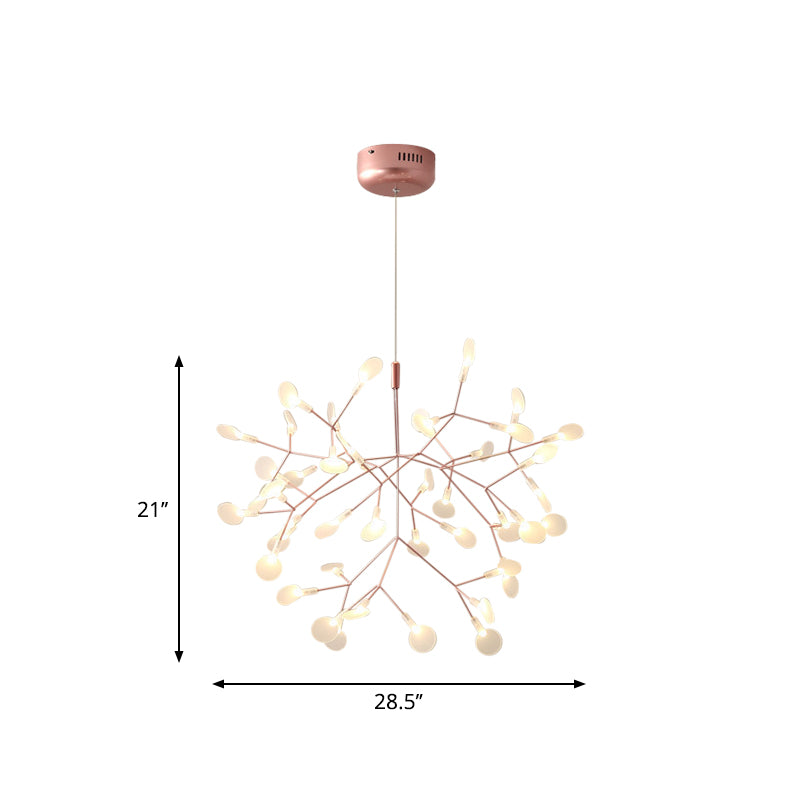 Acrylic Tree Branch Hanging Pendant Light Simple LED Ceiling Chandelier in Rose Gold Clearhalo 'Ceiling Lights' 'Chandeliers' 'Modern Chandeliers' 'Modern' Lighting' 2026451