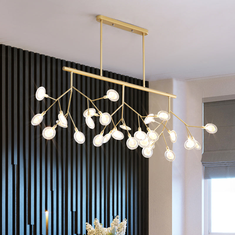 Leaves LED Pendant Light Fixture Modernist Acrylic 27 Heads Island Lamp ...