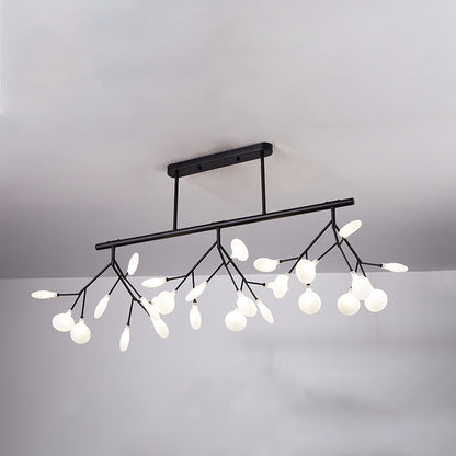 Leaves LED Pendant Light Fixture Modernist Acrylic 27 Heads Island Lamp for Living Room Black Milk White Clearhalo 'Ceiling Lights' 'Island Lights' Lighting' 2026482