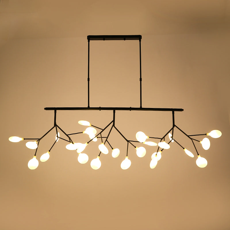 Heracleum Island Pendant Light Contemporary Metallic Dining Room Suspension Lamp 27 Black Clearhalo 'Ceiling Lights' 'Island Lights' Lighting' 2026491