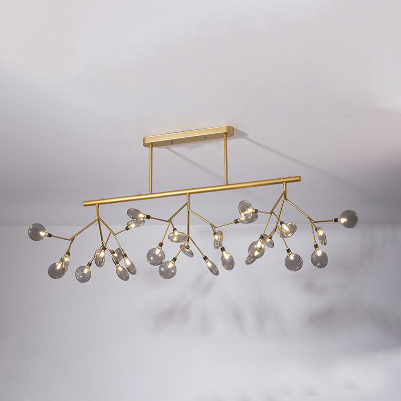Metal Linear Island Light Fixture Modernist LED Pendant Lamp with ...