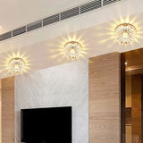 Crystal Blossom Flush Mount Fixture Modernist LED Ceiling Flush with Layered Design for Corridor Clearhalo 'Ceiling Lights' 'Close To Ceiling Lights' 'Close to ceiling' 'Flush mount' Lighting' 2027279
