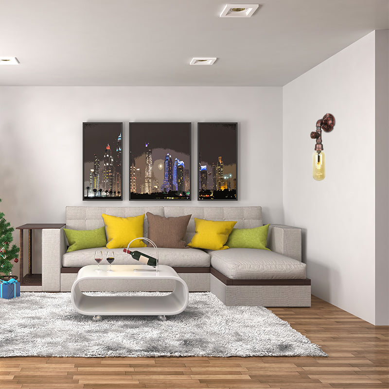 1 Light Amber Glass Wall Lamp Industrial Weathered Copper Oval Shade Bedroom Sconce Light Fixture, 9.5"/10"/12" H Clearhalo 'Art deco wall lights' 'Cast Iron' 'Glass' 'Industrial wall lights' 'Industrial' 'Middle century wall lights' 'Modern' 'Rustic wall lights' 'Tiffany' 'Traditional wall lights' 'Wall Lamps & Sconces' 'Wall Lights' Lighting' 202905