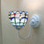 Blue Dome Wall Light Fixture Baroque 1 Head Stained Glass Wall Lighting Ideas with Curved Arm White 6" Clearhalo 'Art deco wall lights' 'Cast Iron' 'Glass' 'Industrial' 'Middle century wall lights' 'Modern' 'Tiffany wall lights' 'Tiffany' 'Traditional wall lights' 'Wall Lamps & Sconces' 'Wall Lights' Lighting' 2029131