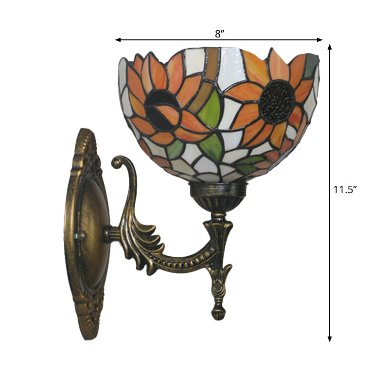 1 Head Corridor Wall Sconce Light Mediterranean Brass Wall Lighting with Geometry Cut Glass Shade Clearhalo 'Art deco wall lights' 'Cast Iron' 'Glass' 'Industrial' 'Middle century wall lights' 'Modern' 'Tiffany wall lights' 'Tiffany' 'Traditional wall lights' 'Wall Lamps & Sconces' 'Wall Lights' Lighting' 2029192