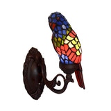 Parrot Wall Sconce Lighting 1-Light Stained Art Glass Baroque Wall Light Fixture in Red Clearhalo 'Art deco wall lights' 'Cast Iron' 'Glass' 'Industrial' 'Middle century wall lights' 'Modern' 'Tiffany wall lights' 'Tiffany' 'Traditional wall lights' 'Wall Lamps & Sconces' 'Wall Lights' Lighting' 2029210