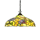 Cut Glass Barn Ceiling Pendant Victorian 1-Light Yellow Hanging Light Fixture with Floral Pattern Yellow Clearhalo 'Art Deco Pendants' 'Cast Iron' 'Ceiling Lights' 'Ceramic' 'Crystal' 'Industrial' 'Metal' 'Middle Century Pendants' 'Pendant Lights' 'Pendants' 'Tiffany close to ceiling' 'Tiffany Pendants' 'Tiffany' Lighting' 2029401