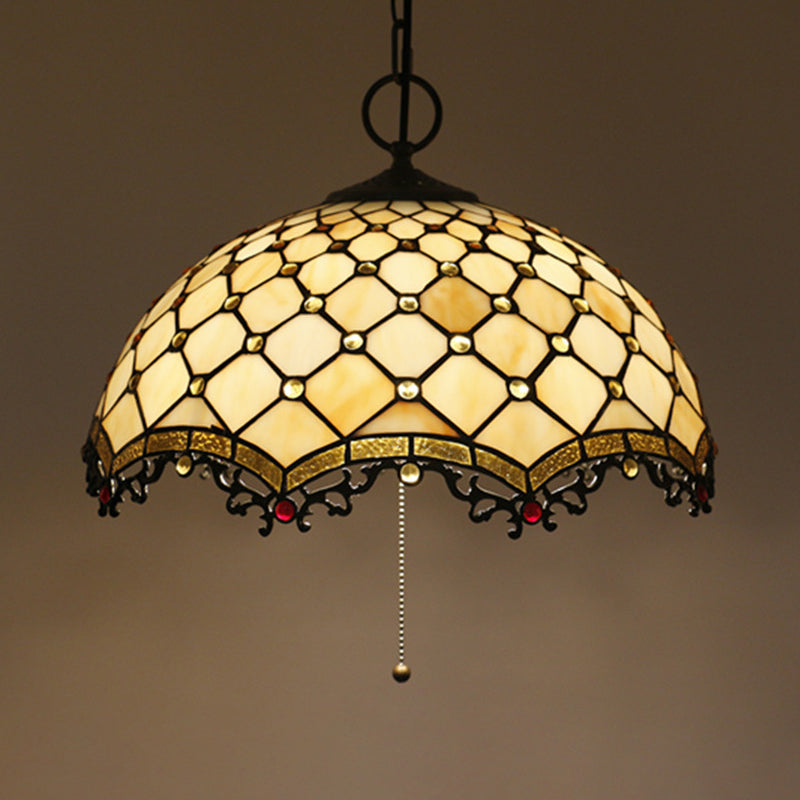 Bowl Cut Glass Pendant Chandelier Victorian 3-Light Black Hanging Ceiling Light for Dining Room Clearhalo 'Ceiling Lights' 'Chandeliers' 'Industrial' 'Middle Century Chandeliers' 'Pendant Lights' 'Tiffany Chandeliers' 'Tiffany close to ceiling' 'Tiffany' Lighting' 2029461